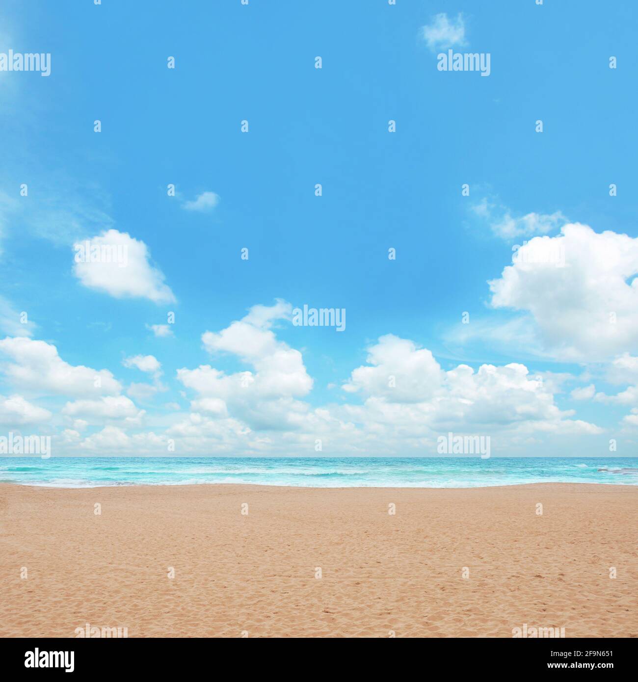 Sand beach and blue sky Stock Photo