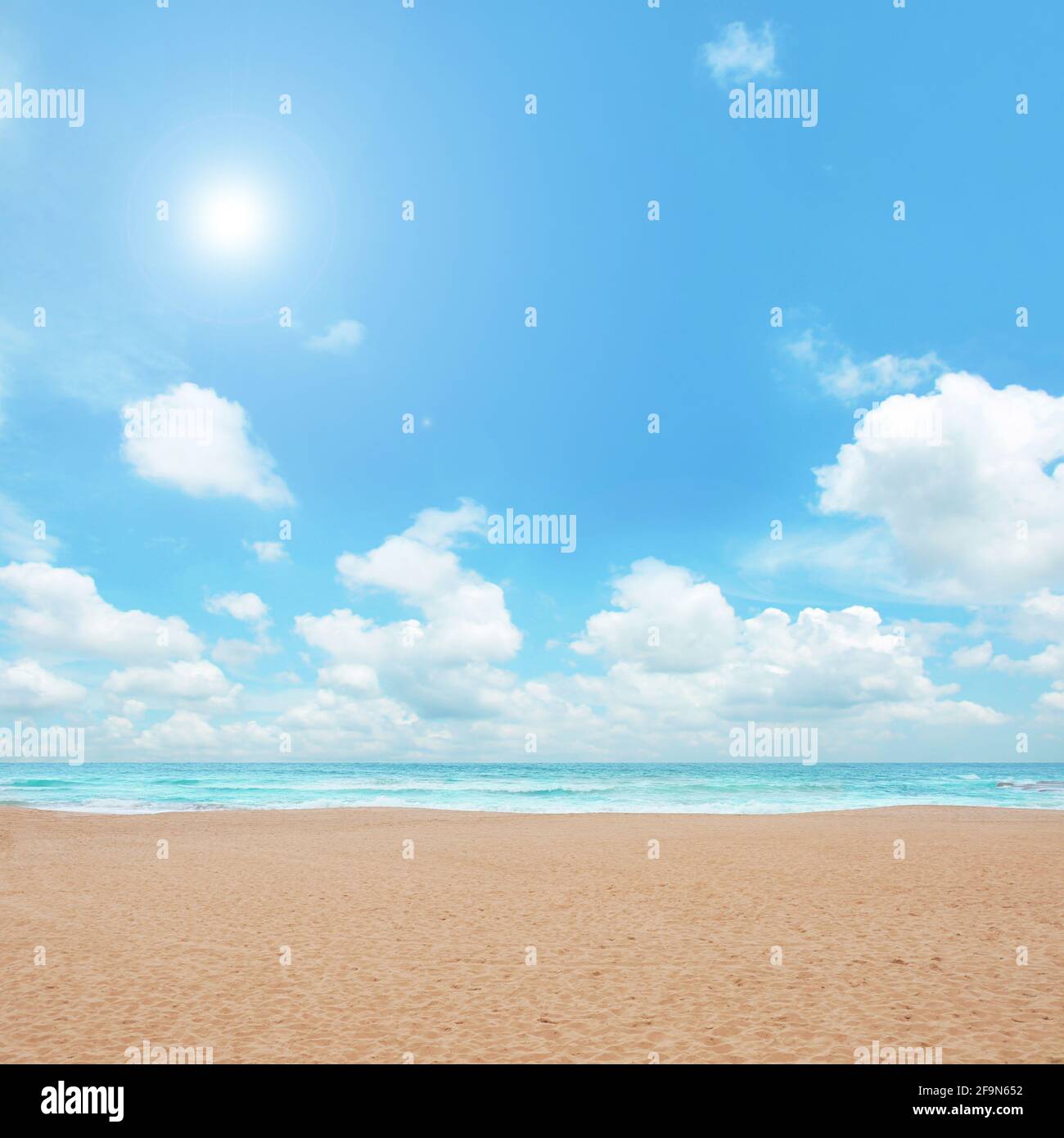 Sand beach and blue sky Stock Photo