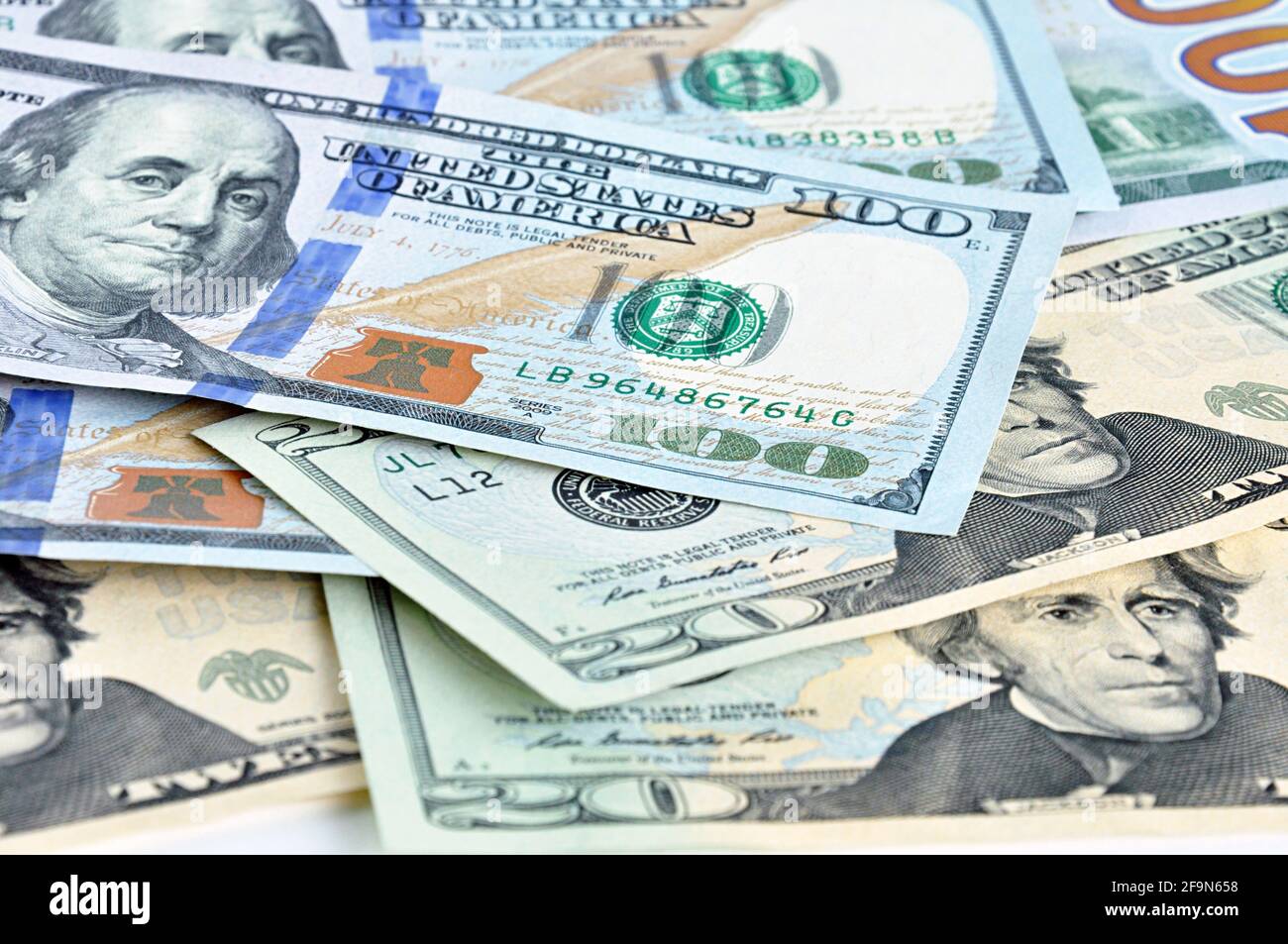 Money - United States dollars (USD) bills Stock Photo