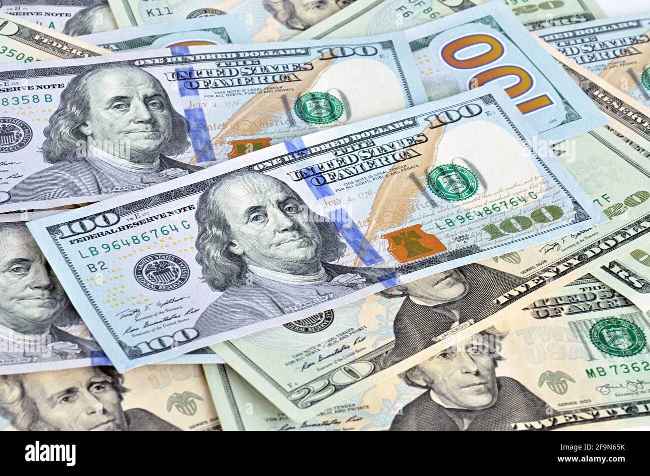 Money - United States dollars (USD) bills Stock Photo
