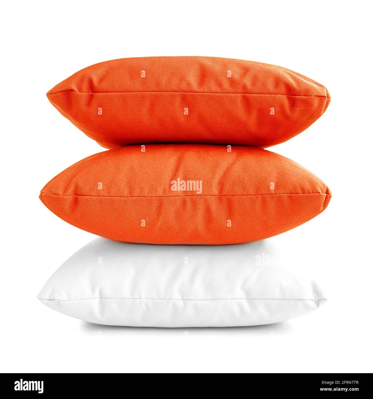 Pillows - stack of three cushions on white background Stock Photo