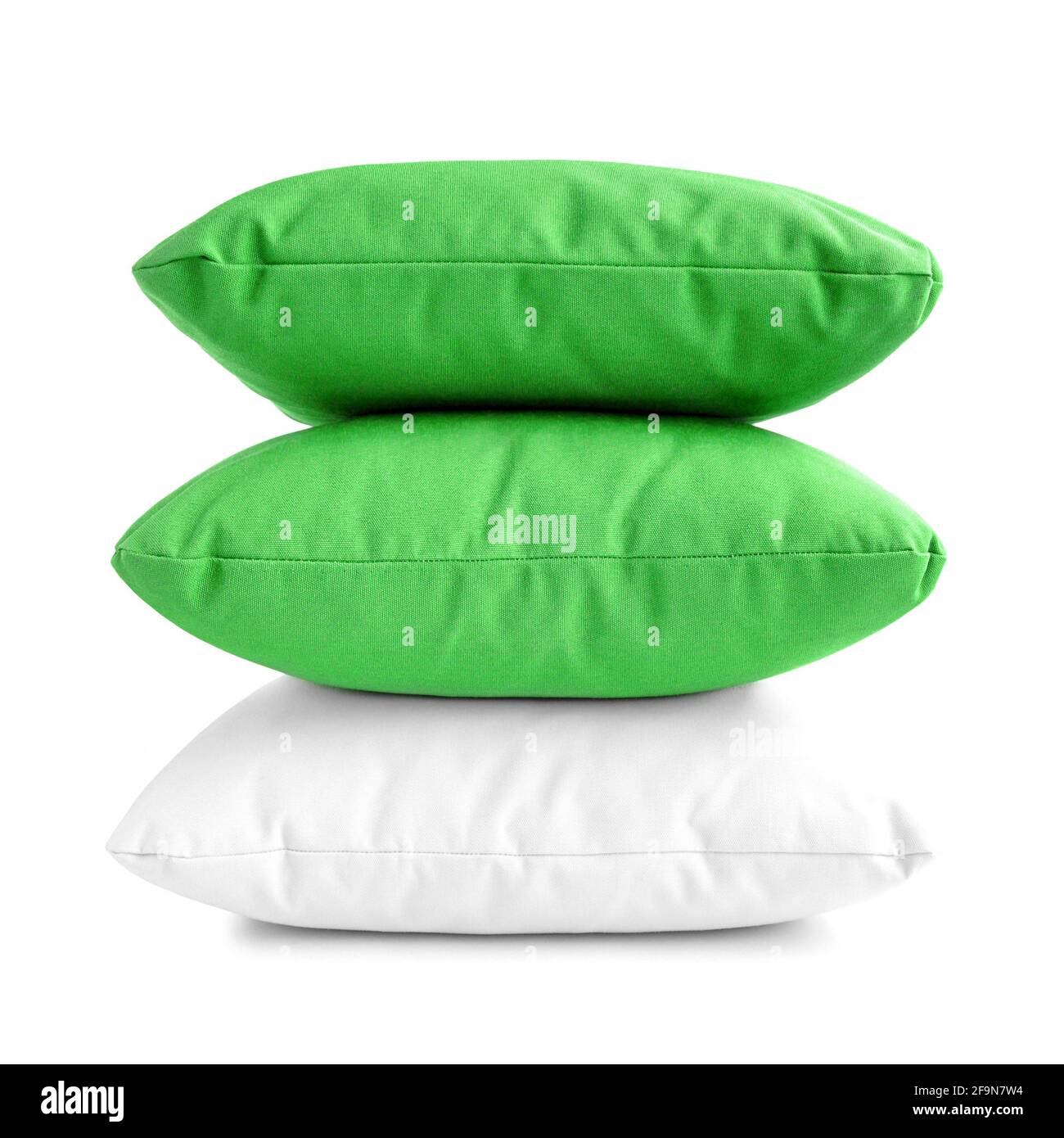 Pillows - stack of three cushions on white background Stock Photo