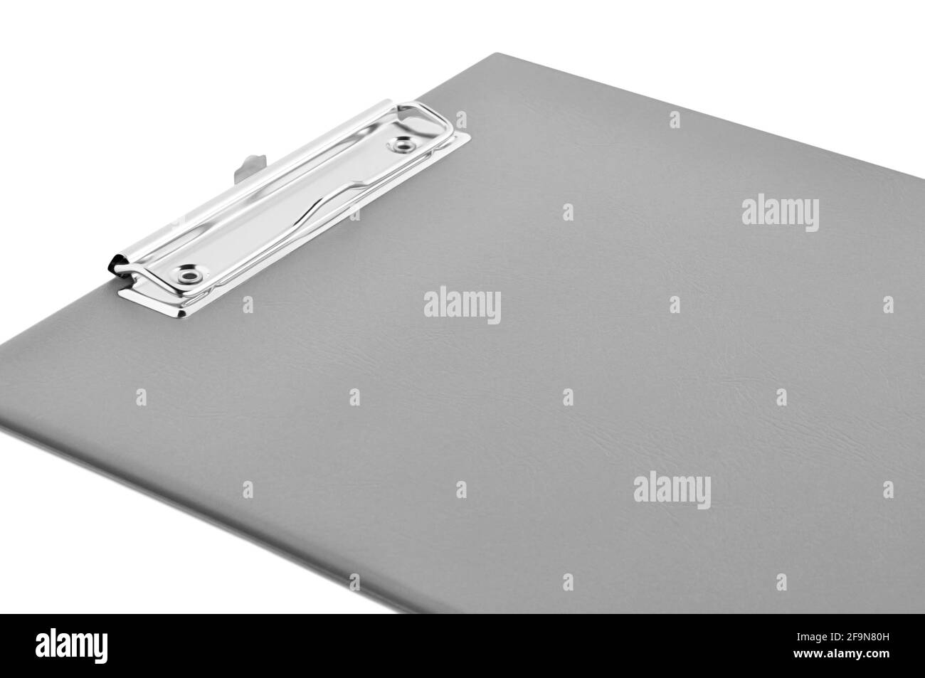 Clipboard - gray plastic clipboard or writing board isolated on white background Stock Photo