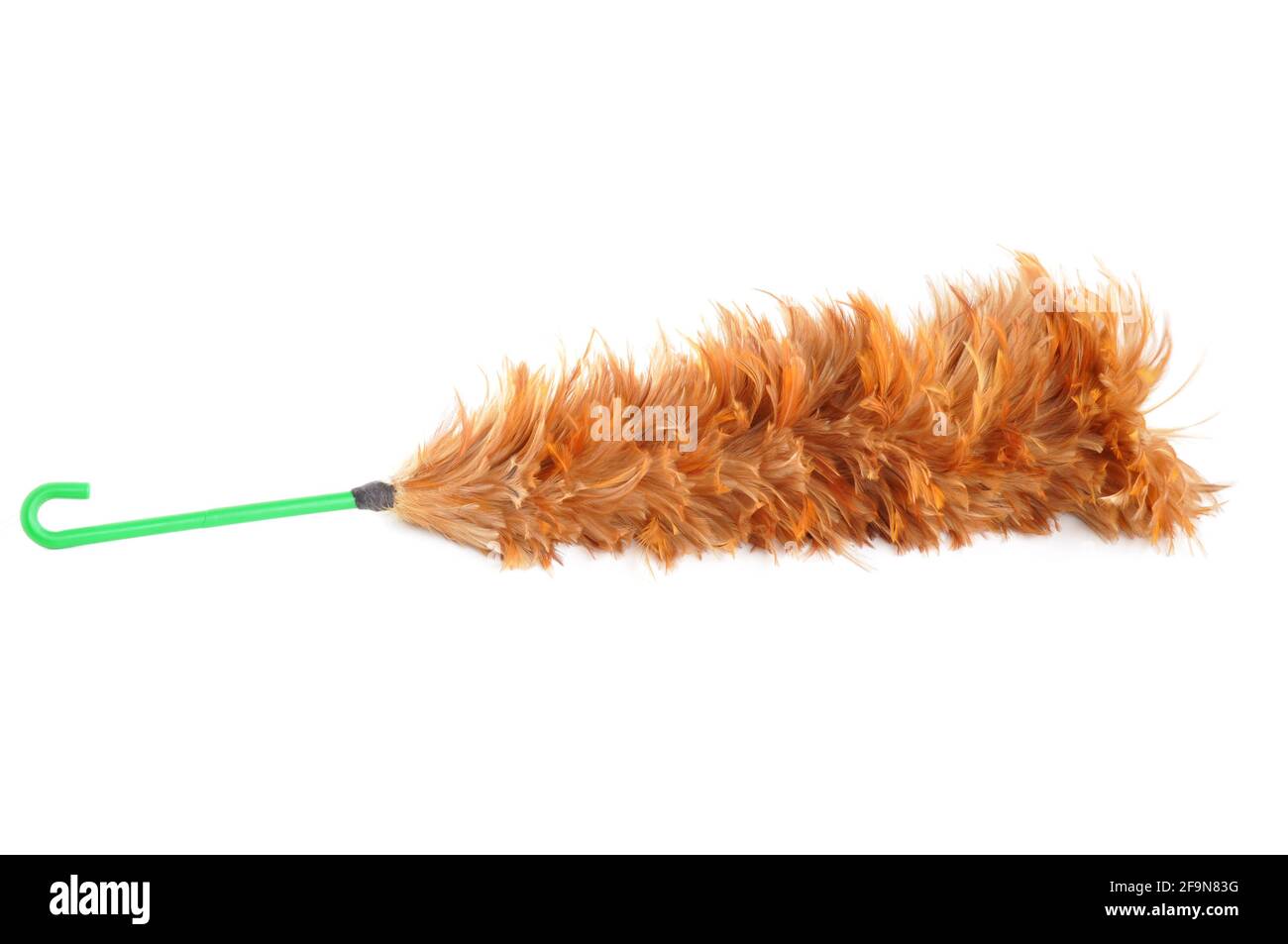 Chicken feather duster - isolated on white background Stock Photo