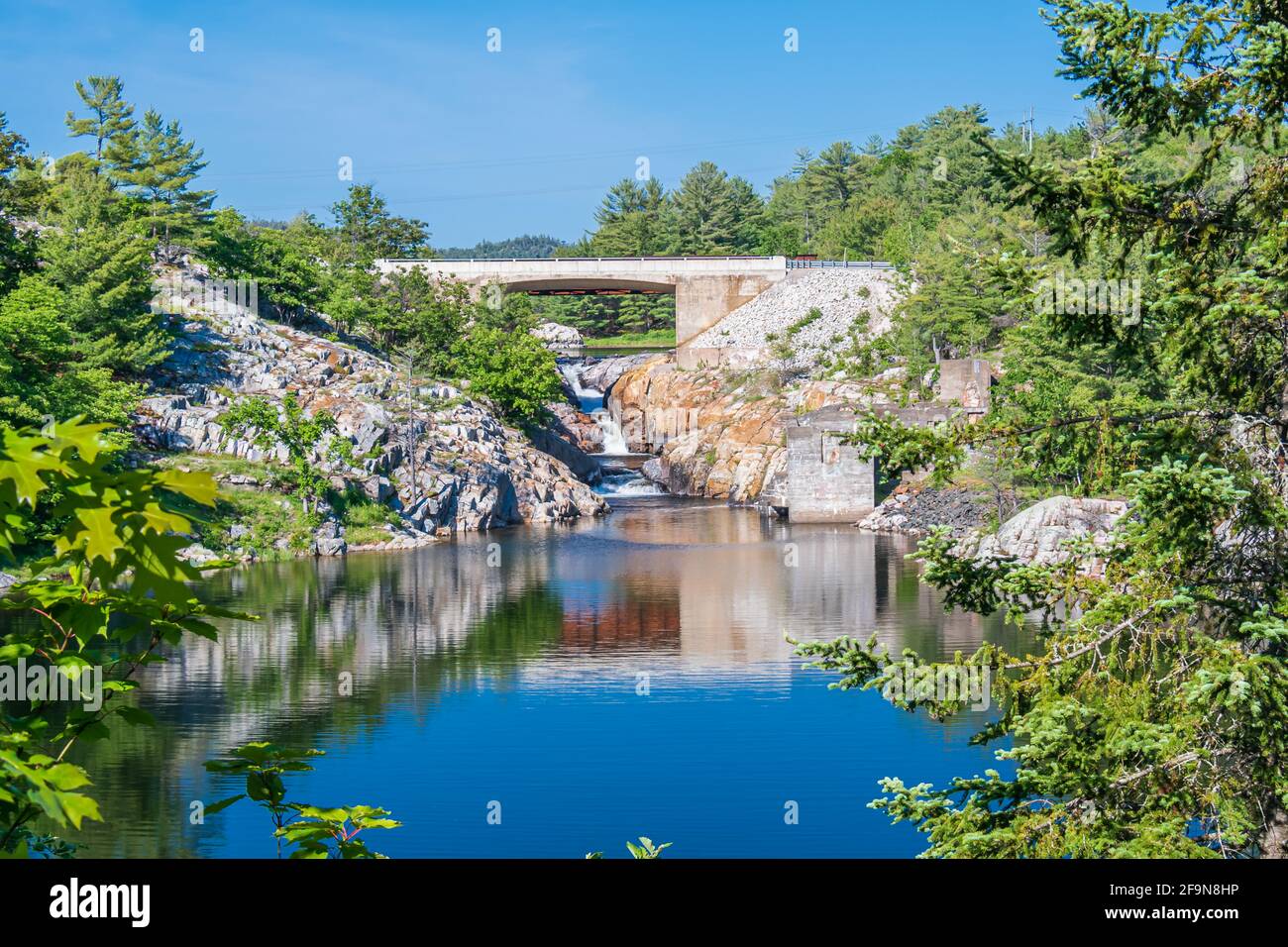 White Fish Falls and Conservation Area Sudbury Ontario Canada in summer ...