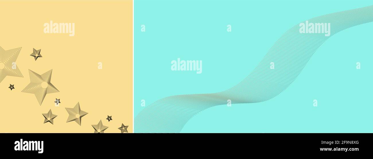abstract stars shapes on beige square background Stock Vector