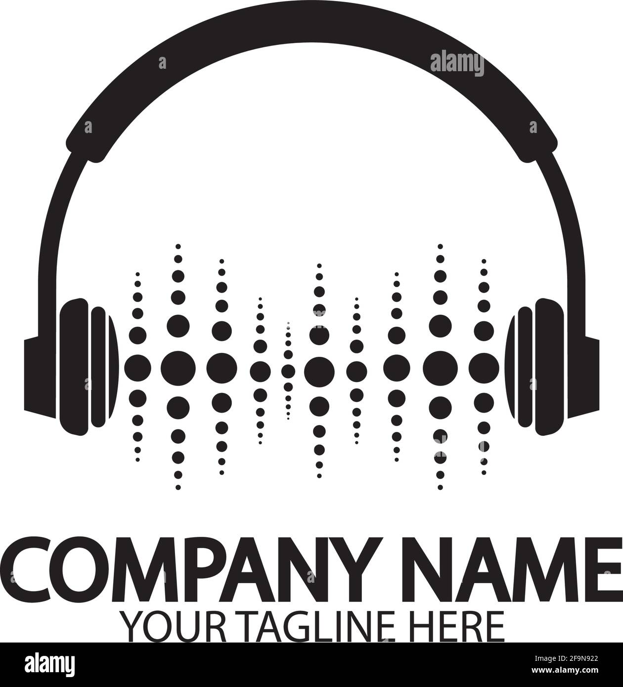 Headphones with microphone and sound waves beats, concept of radio