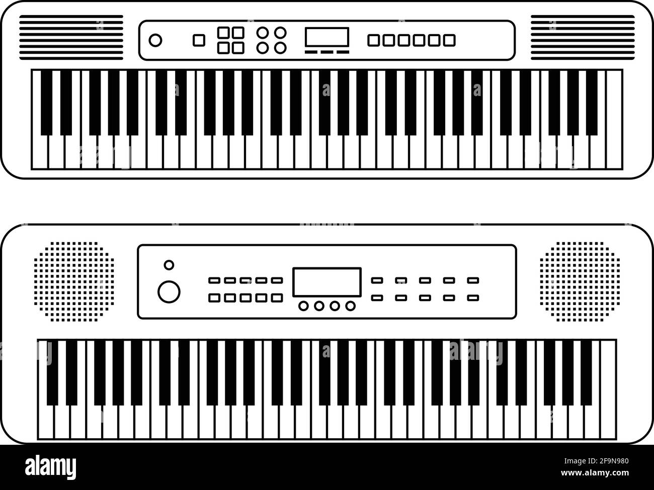 Musical instruments. Electronic keyboard. Vector illustration Stock Vector