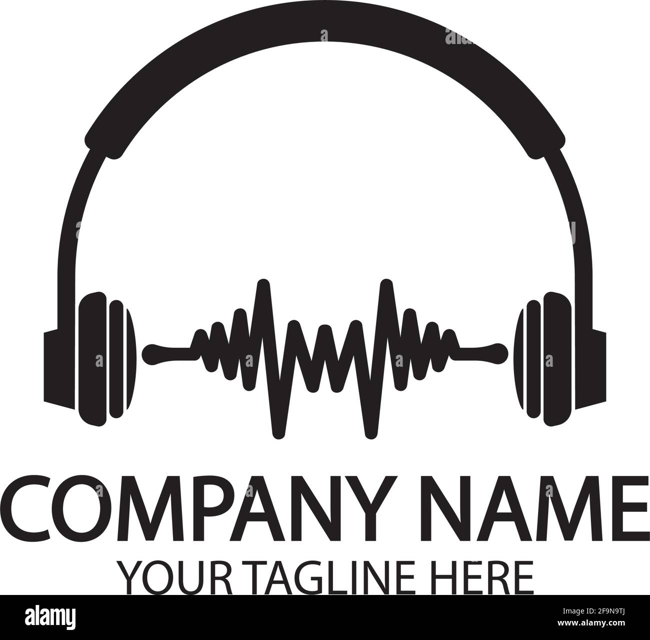 Headphones with microphone and sound waves beats, concept of radio