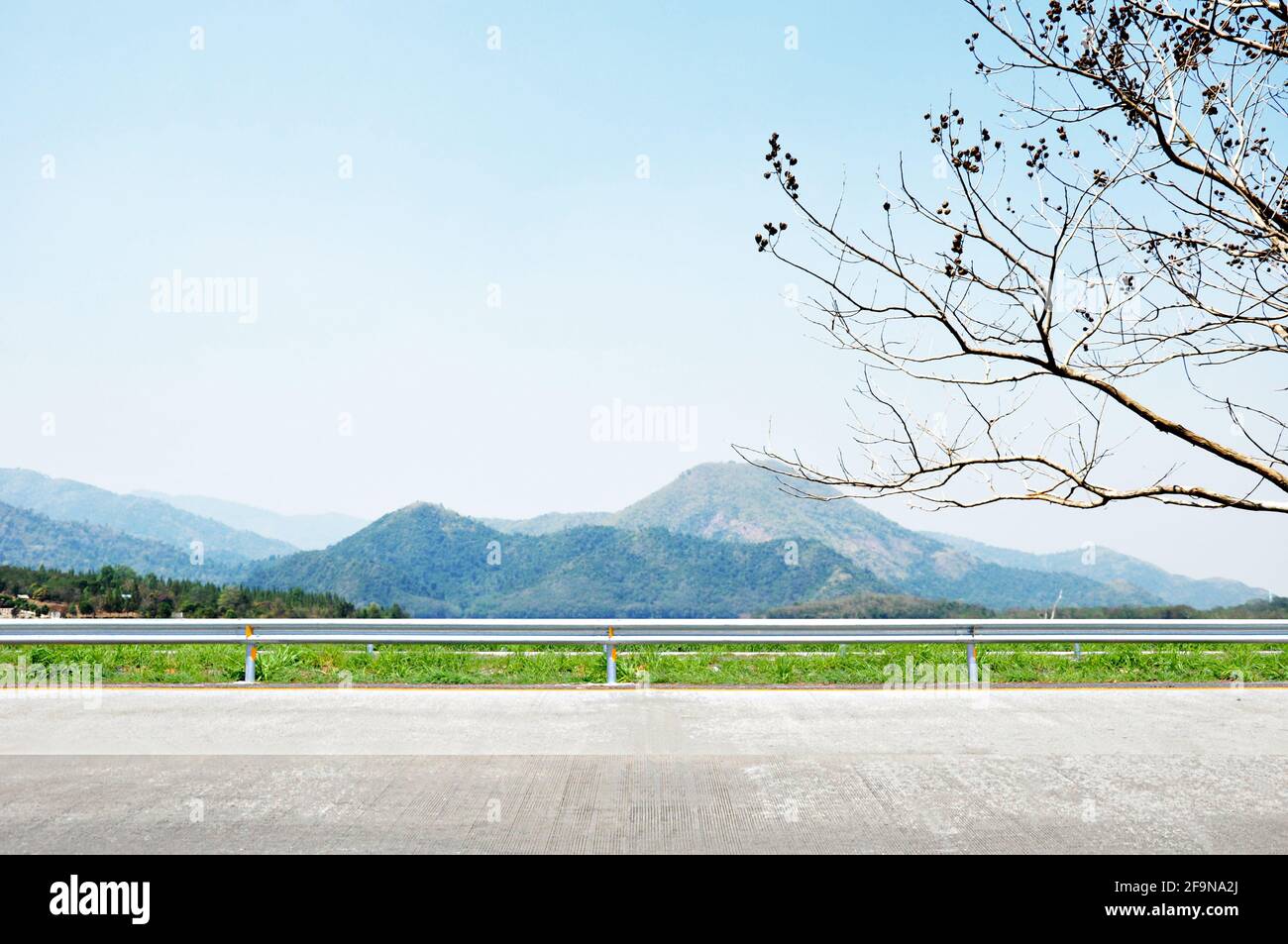 Beautiful mountain scenery - roadside view Stock Photo