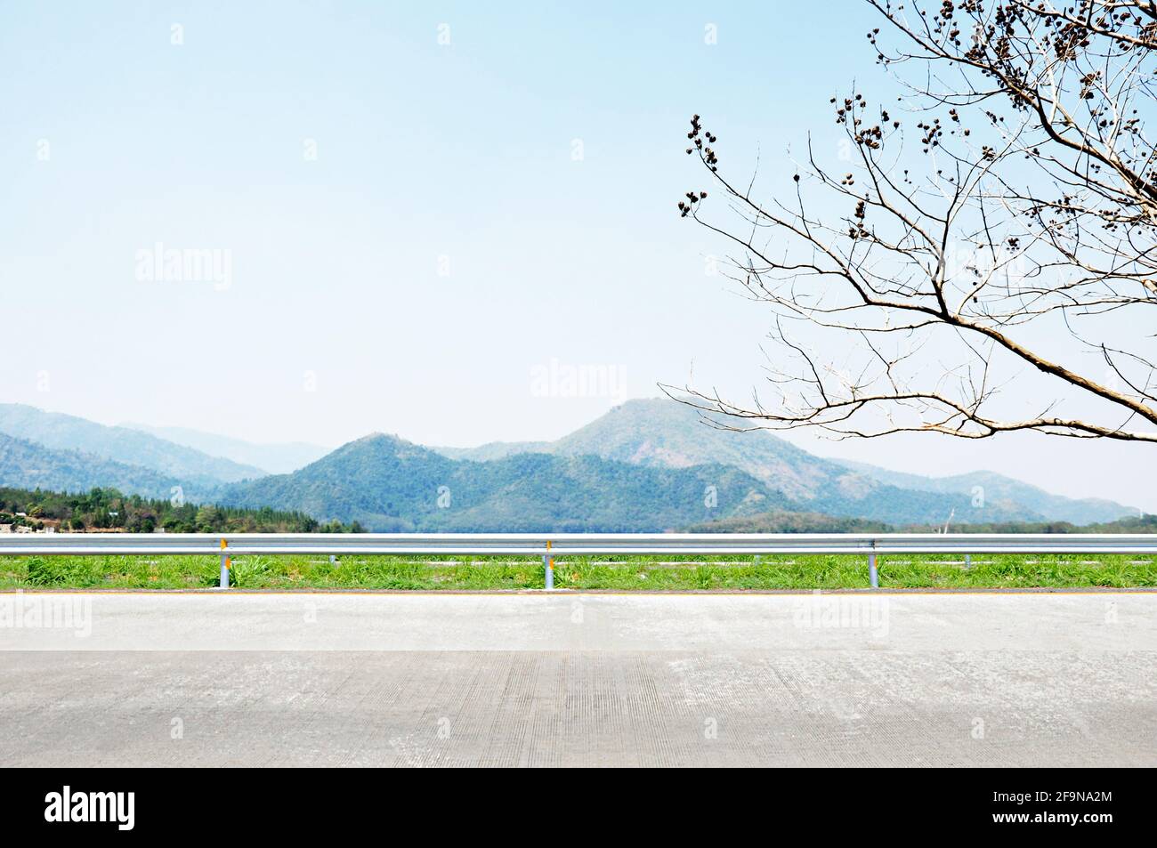 Beautiful mountain scenery - roadside view Stock Photo