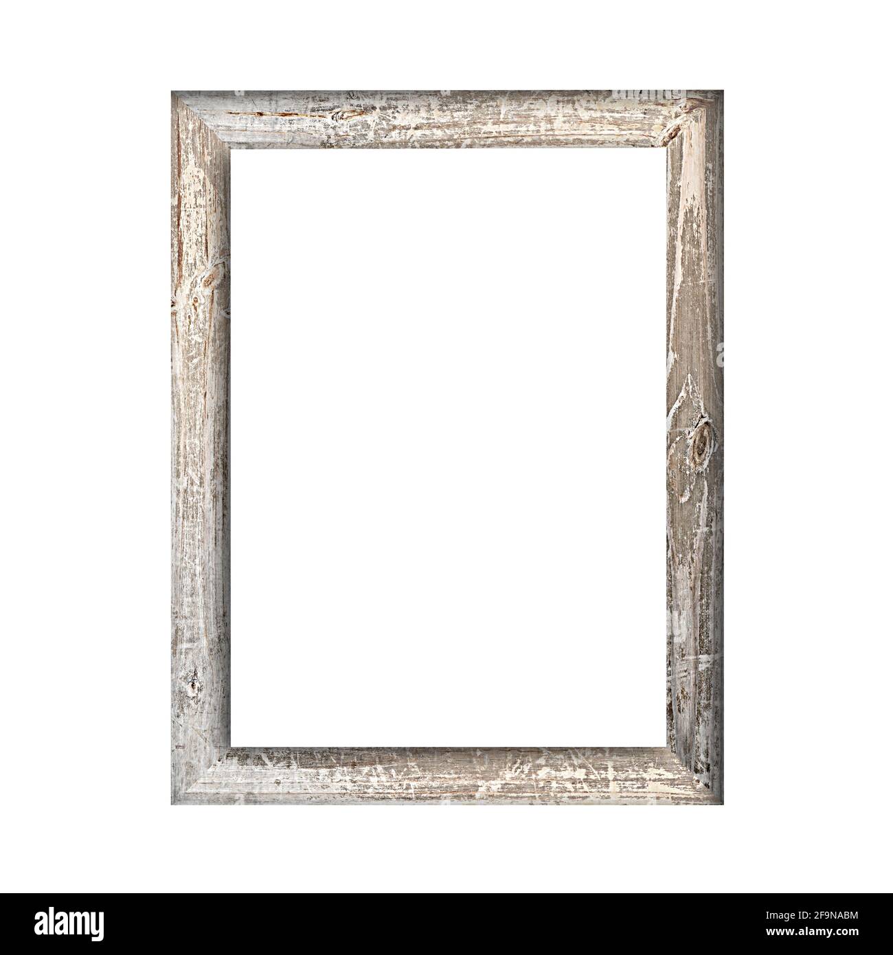Old wooden picture frame isolated on white background Stock Photo - Alamy