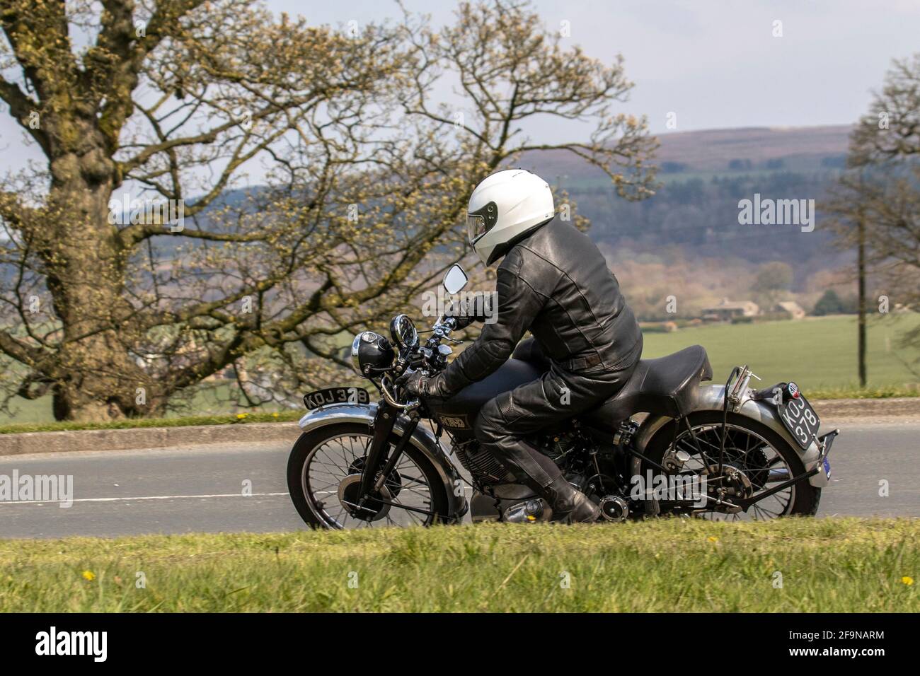 1950 Vincent Hrd 1000cc motorcycle; Classic bikes, cherished veteran motorcycle, restored old timer, collectible motors, vintage heritage, old preserved, collectable restored transport driving in the UK Stock Photo