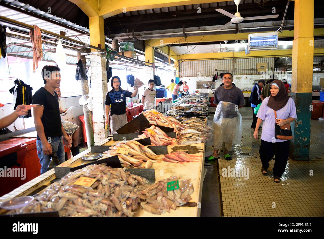 Fresh fish and seafood sold at the local market in Miri, Sarawak