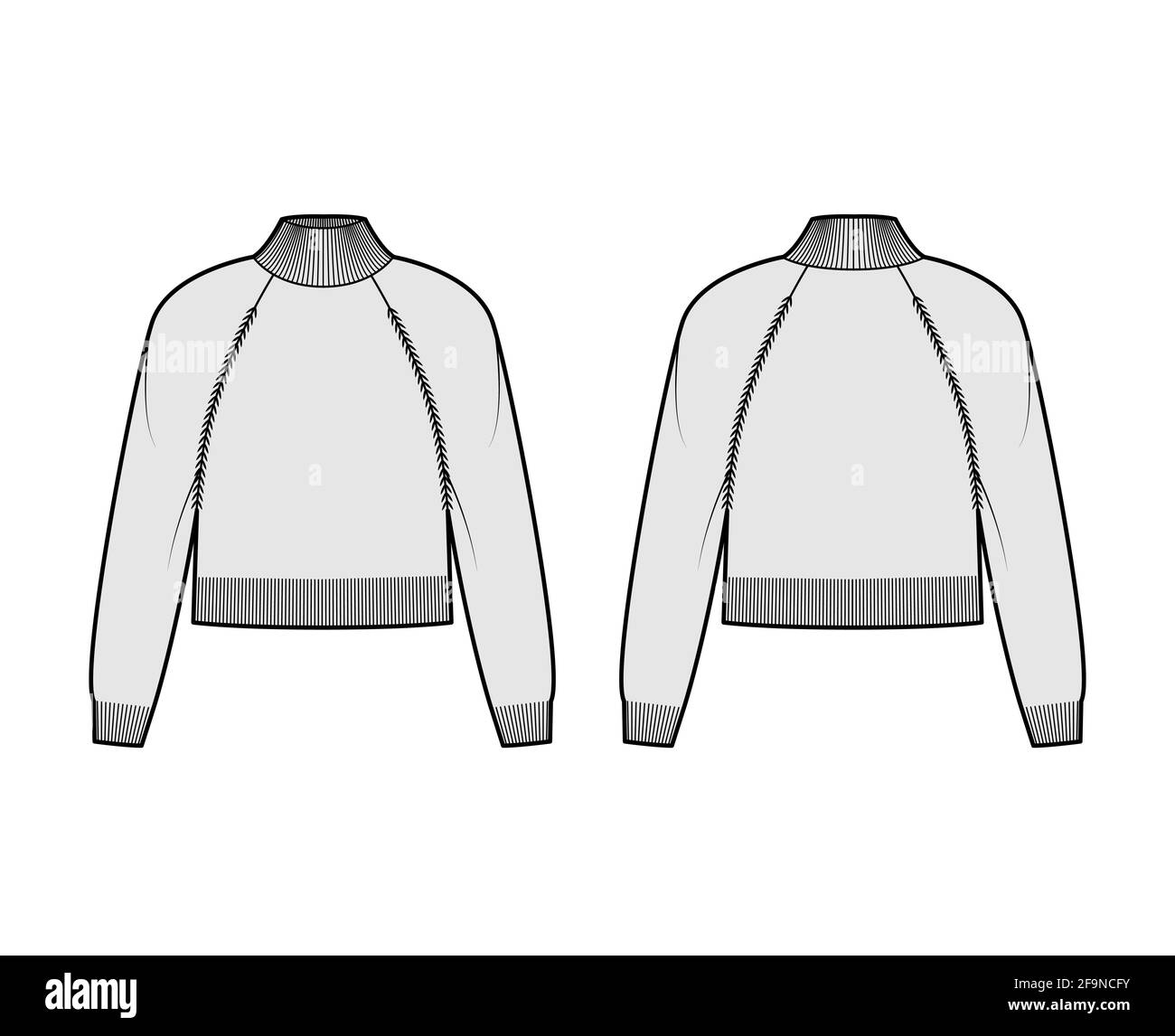 Turtleneck cropped Sweater technical 