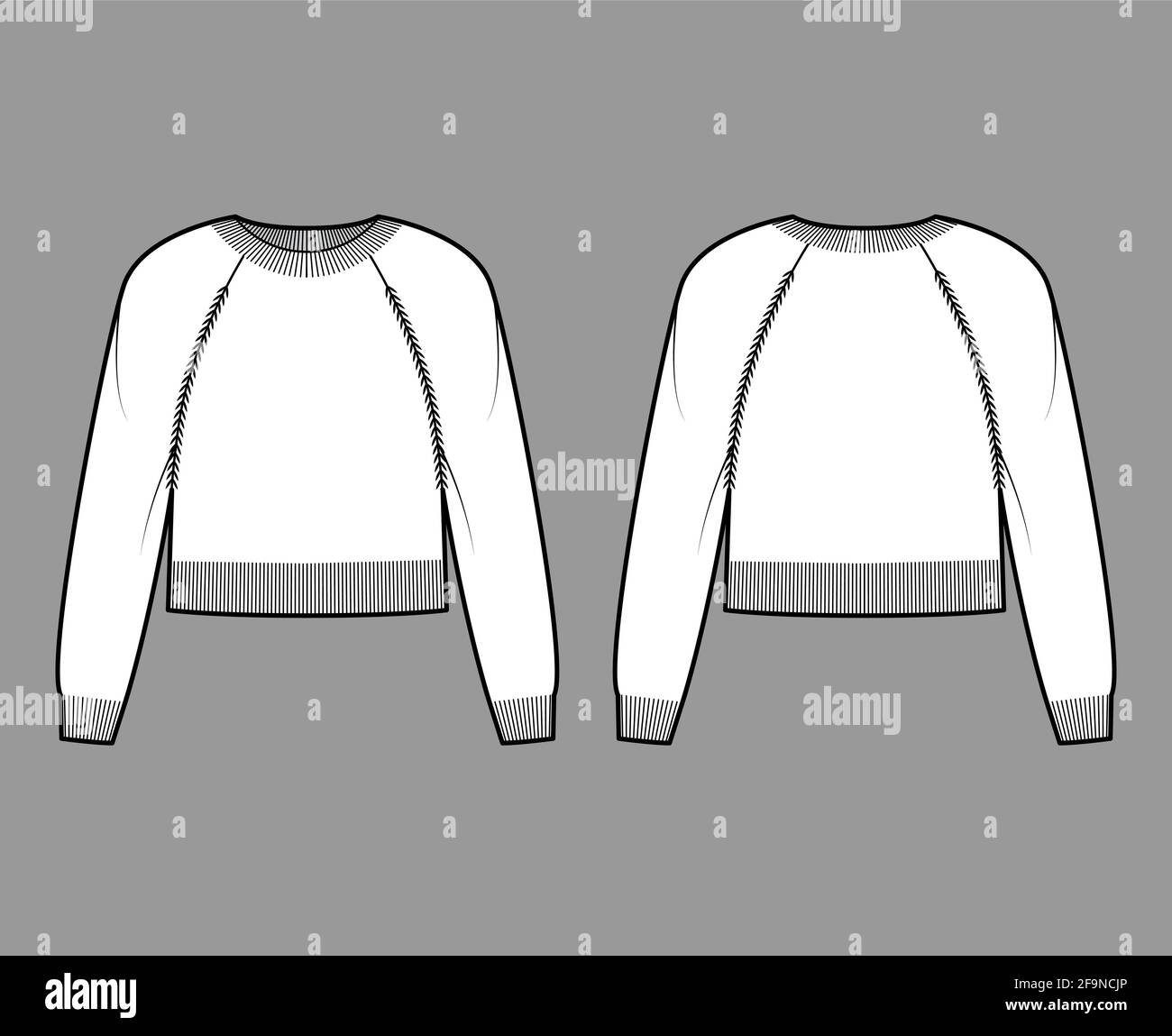 Crew neck Sweater cropped technical 
