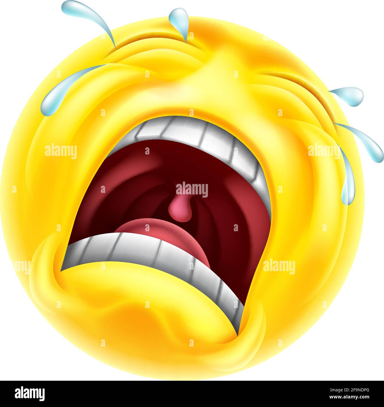 Cartoon emoticon crying tears isolated hi-res stock photography ...