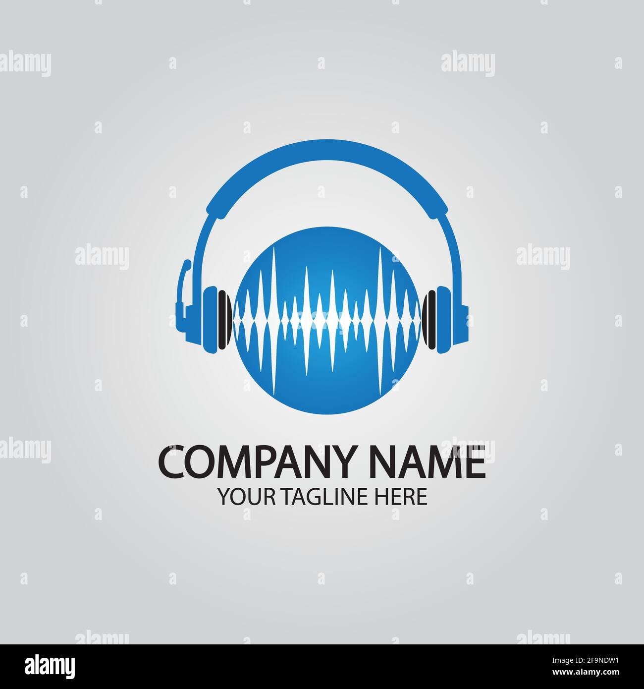 Headphone DJ, Music Studio Recording, Soundwave Logo Design Inspiration