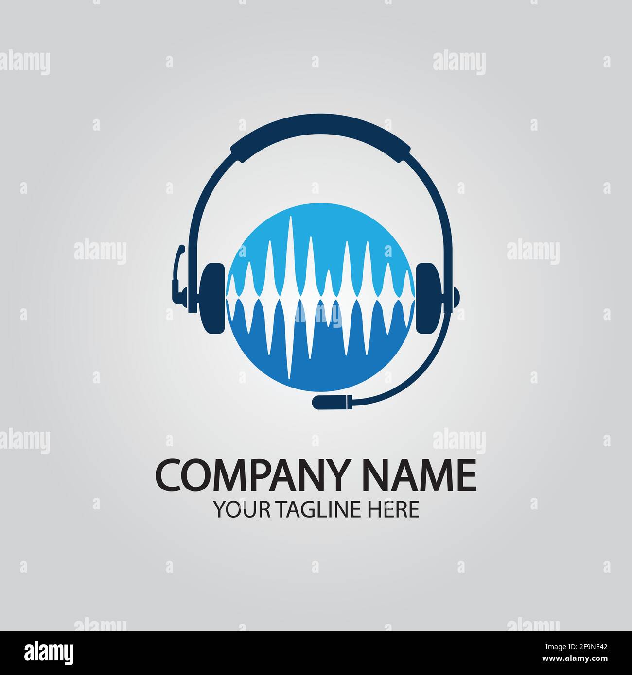 Headphone DJ, Music Studio Recording, Soundwave Logo Design Inspiration