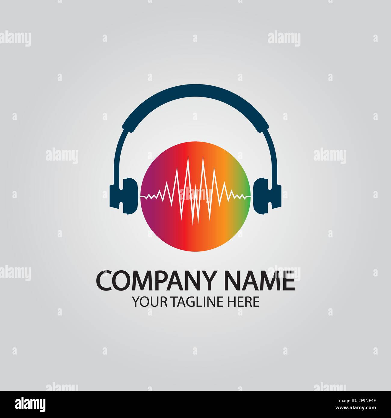 Headphone DJ, Music Studio Recording, Soundwave Logo Design Inspiration