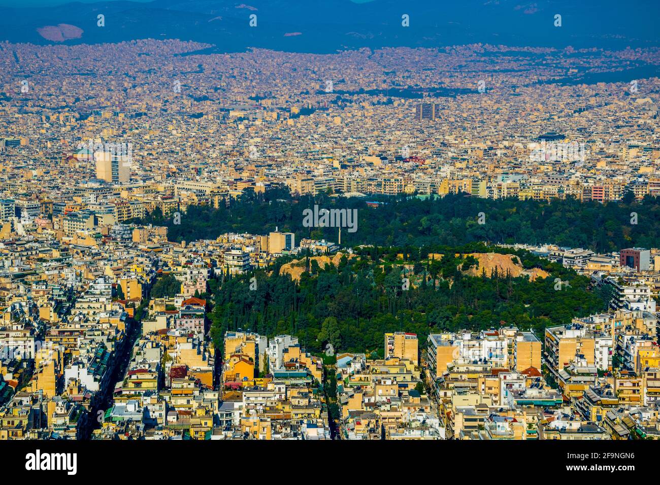 aerial view of athens taken from the top of lycabetus hill Stock Photo