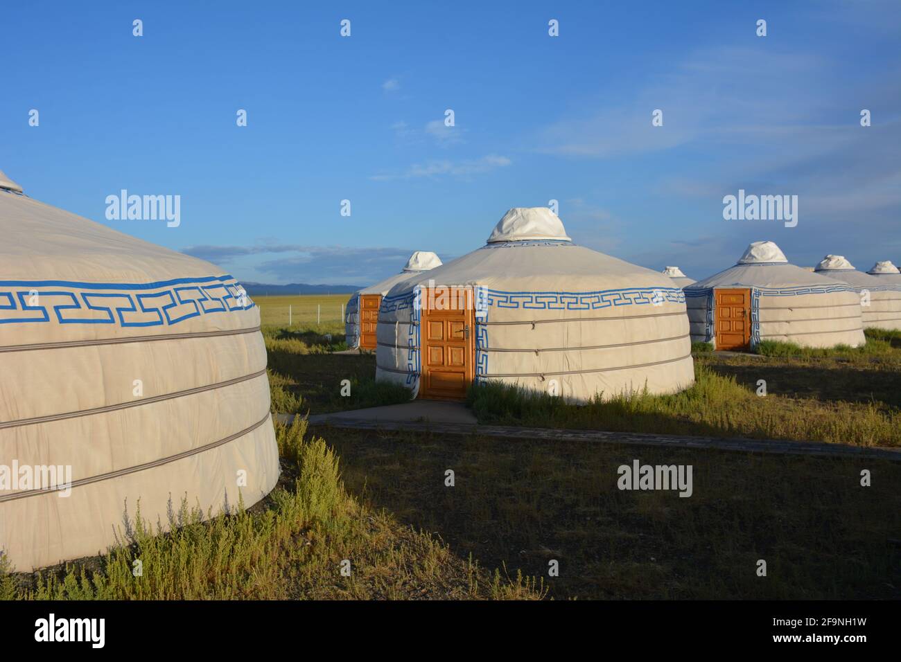 Goviin Bayanburd - Gobi Oasis Camp near Dalanzadgad, Omnogovi province, Mongolia. Stock Photo