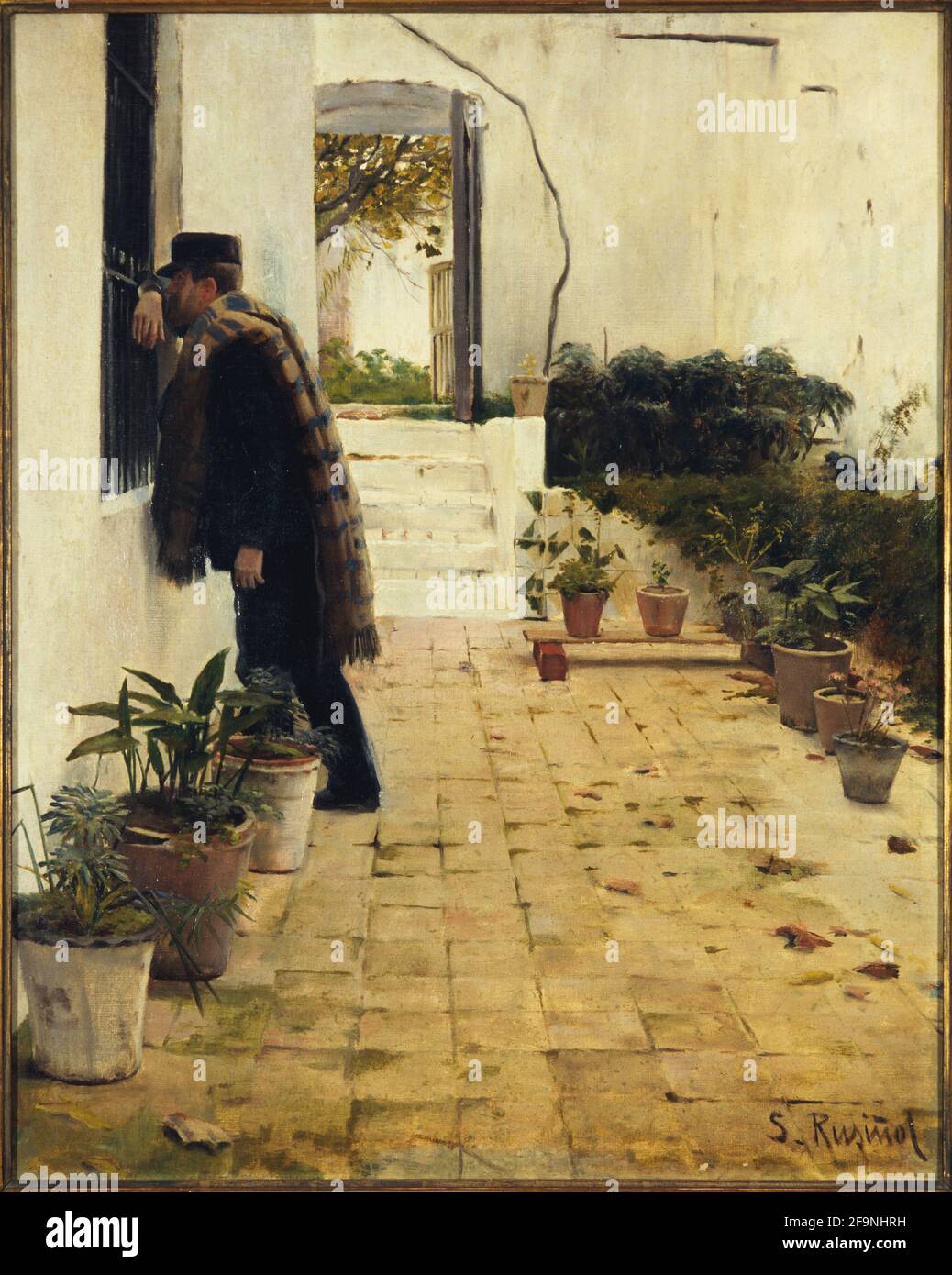 Santiago Rusiñol / 'Pelando la pava', 1892, Óleo sobre tela, 81 x