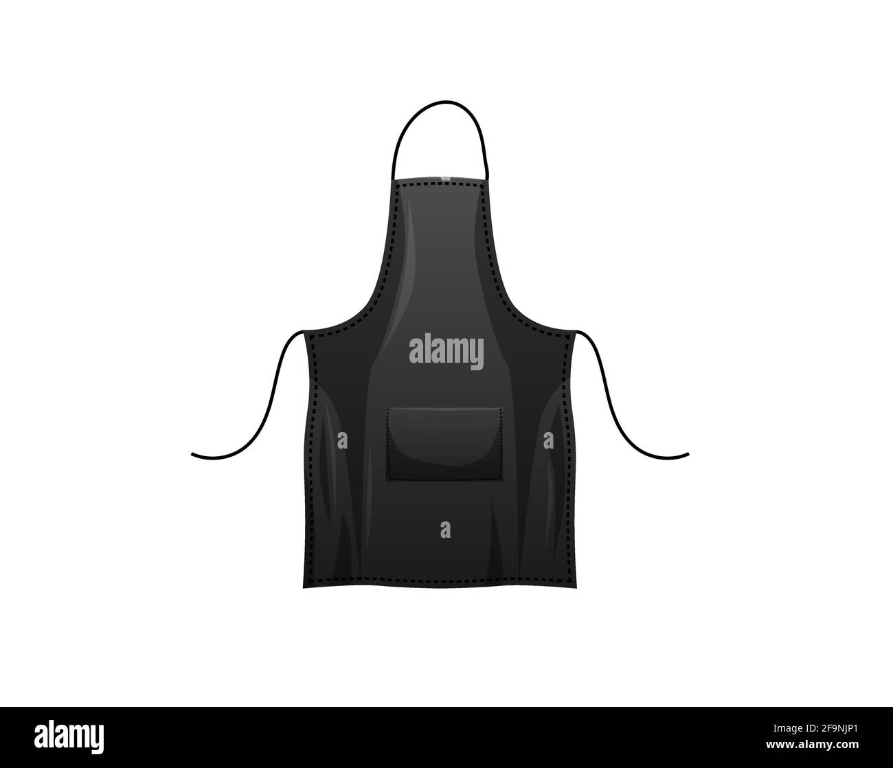 Black apron template. Protective clothing for cooks and factory workers  durable cotton fabric Stock Vector Image & Art - Alamy