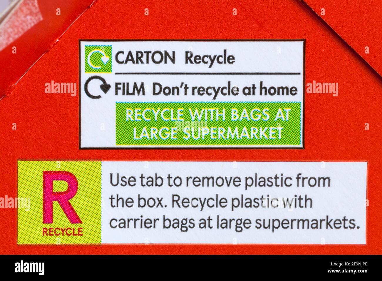 recycle recycling information on pack of Tesco smoked ham & cheddar