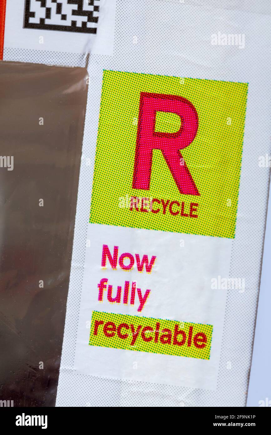 R recycle now fully recyclable - detail on pack of Tesco smoked ham ...