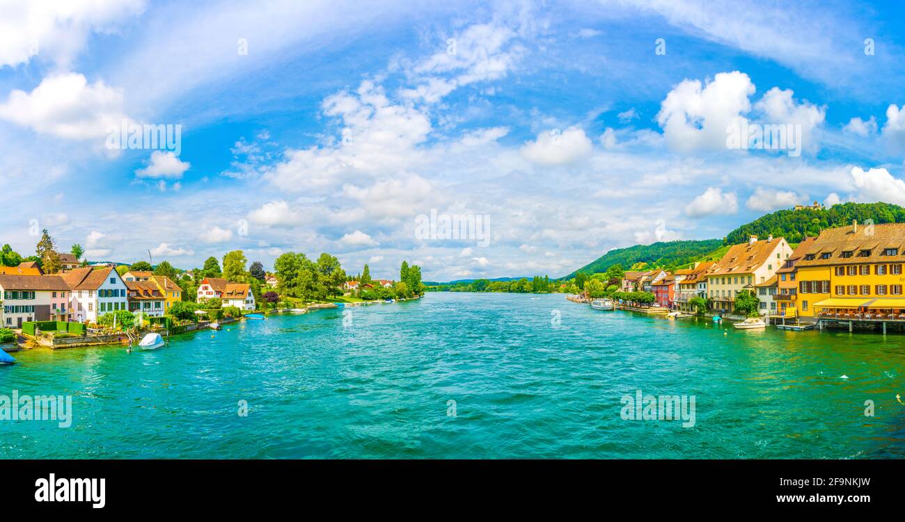 The Rhein Stein am Rhein in Switzerland reflecting on Rhein river Stock Photo - Alamy