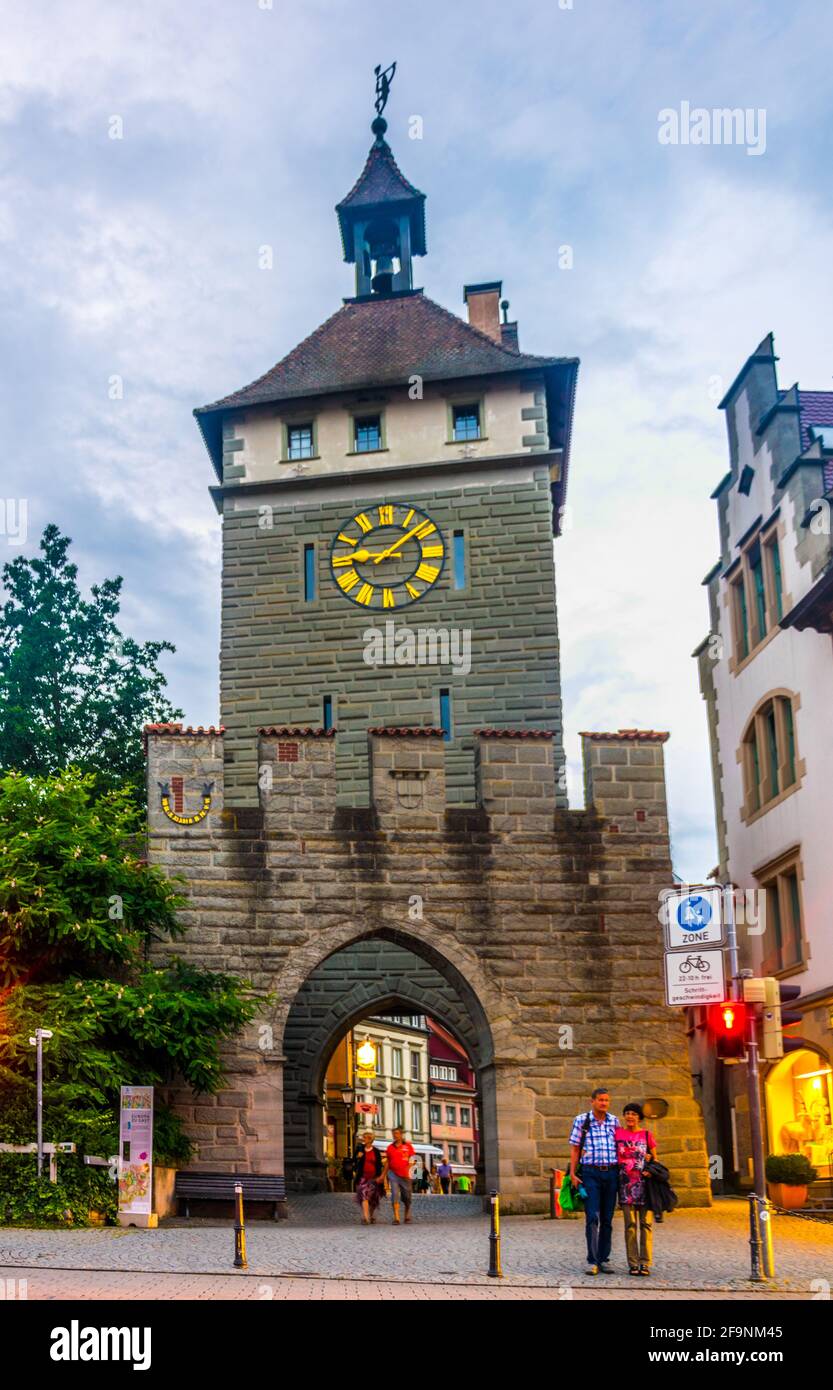 View of the gate in the old town of the german city konstanz