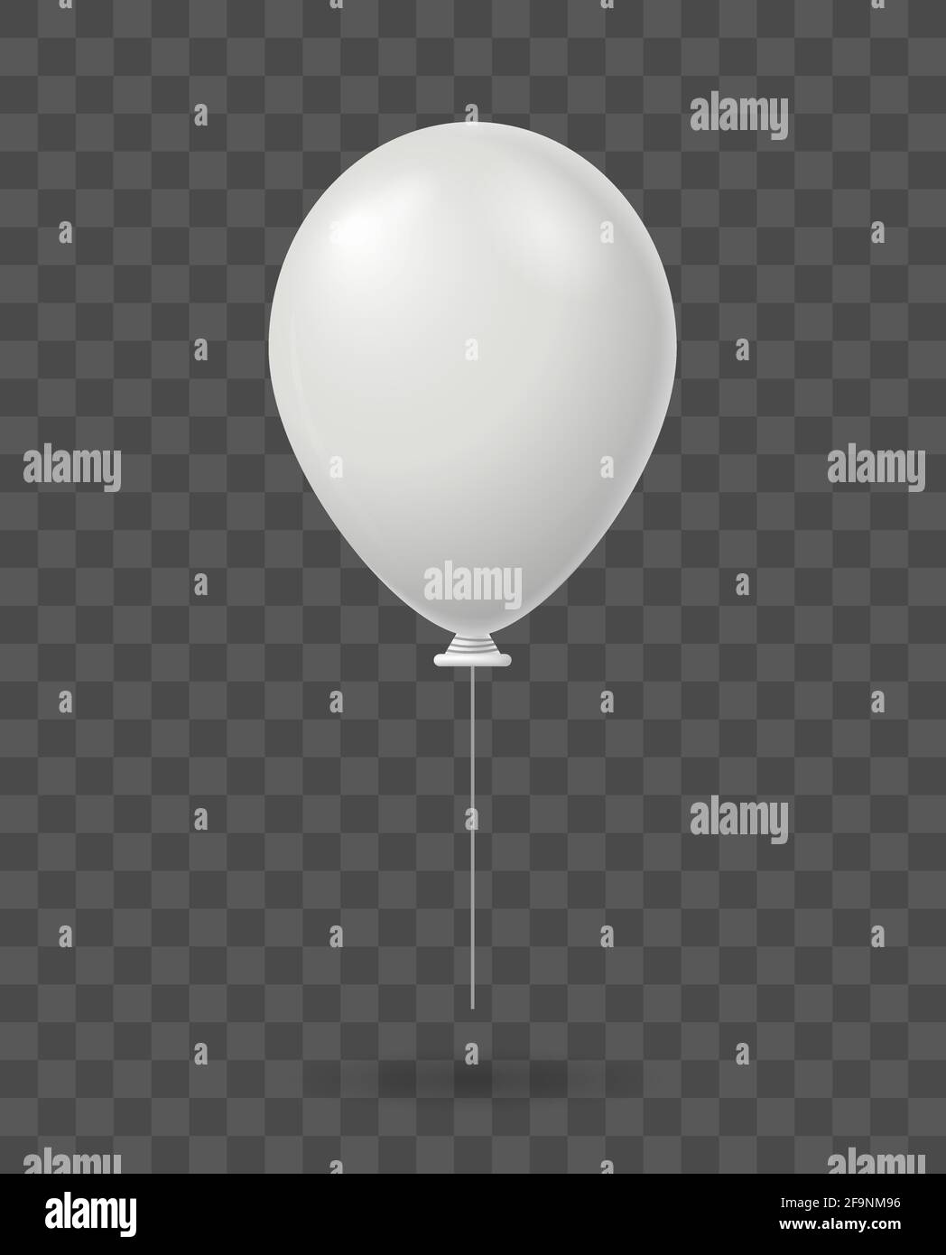 White balloon with string isolated. Round holiday fun filled with helium  with shiny inflatable gradient and inflatable realistic latex Stock Vector  Image & Art - Alamy