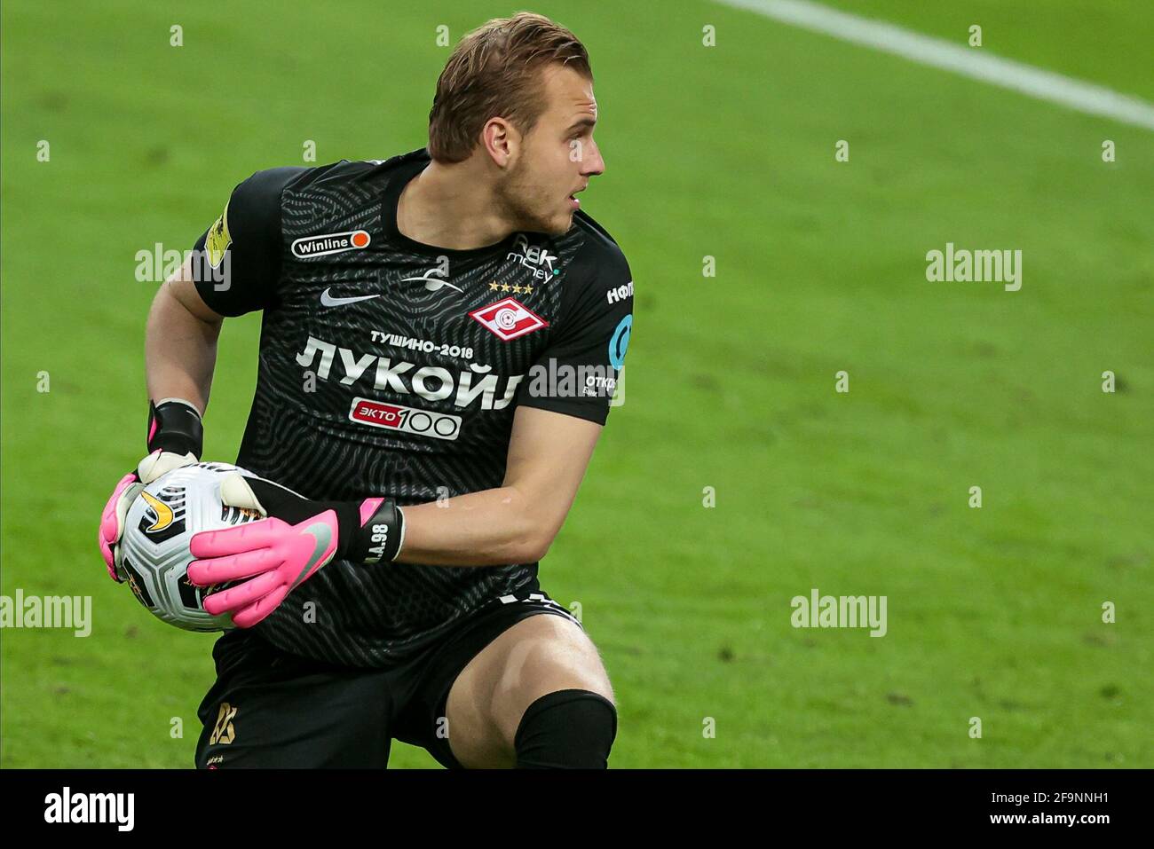 April 18, 2021. Russia, Moscow, Otkritie Arena Stadium. Russian Premier ...