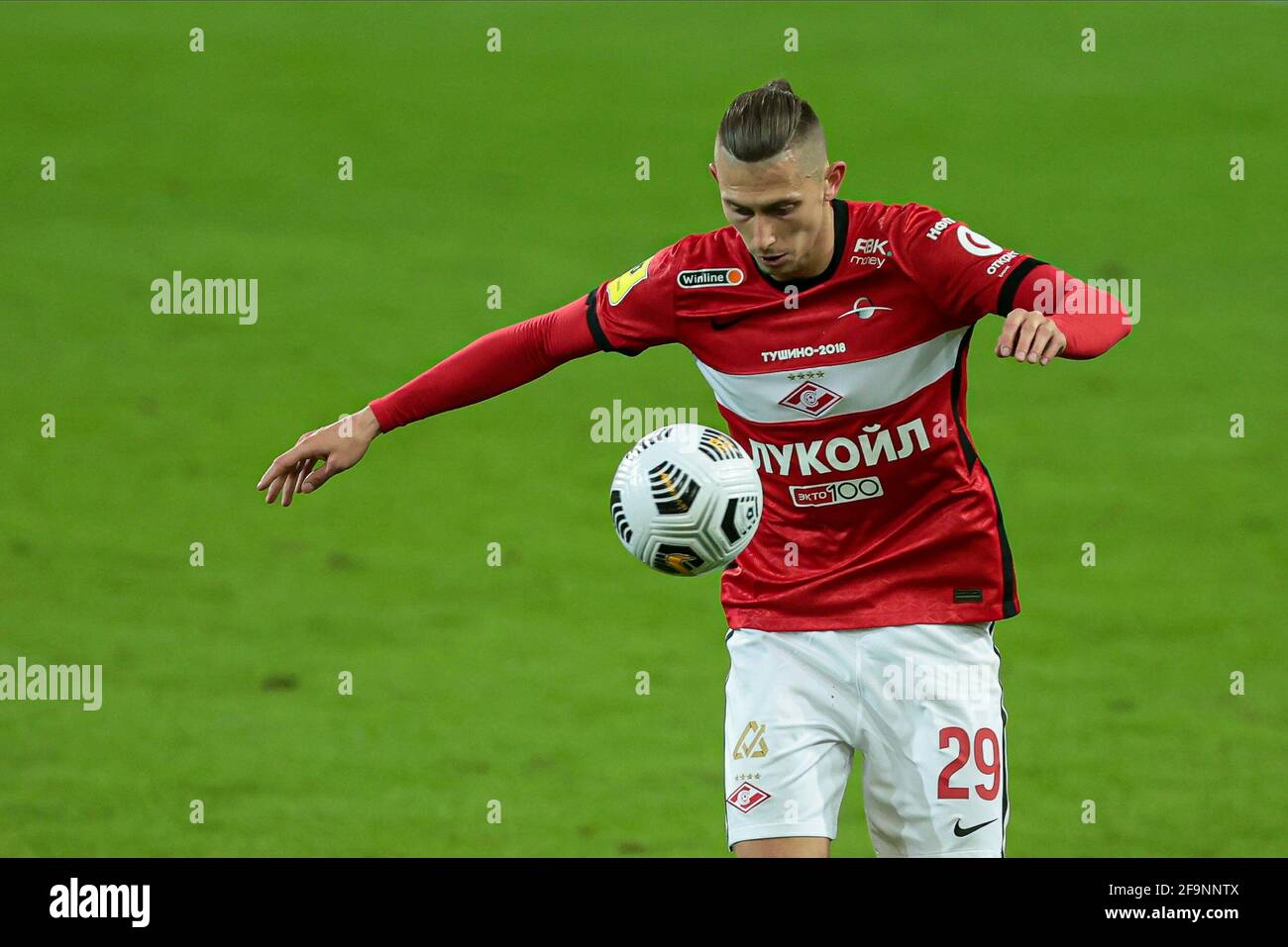 April 18, 2021. Russia, Moscow, Otkritie Arena Stadium. Russian Premier ...
