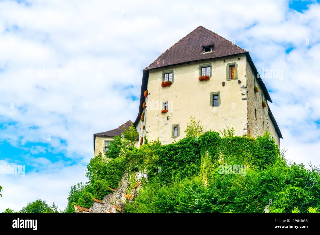 View of the schattenburg castle in Feldkirch, Austria. Stock Photo