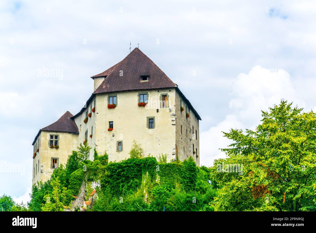 View of the schattenburg castle in Feldkirch, Austria. Stock Photo