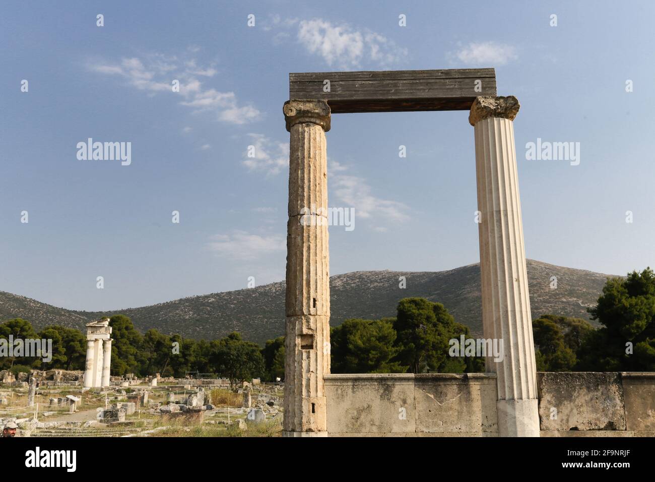 The Epidaurus Ancient city is dedicated to the ancient Greek God of medicine, Asclepius. Stock Photo