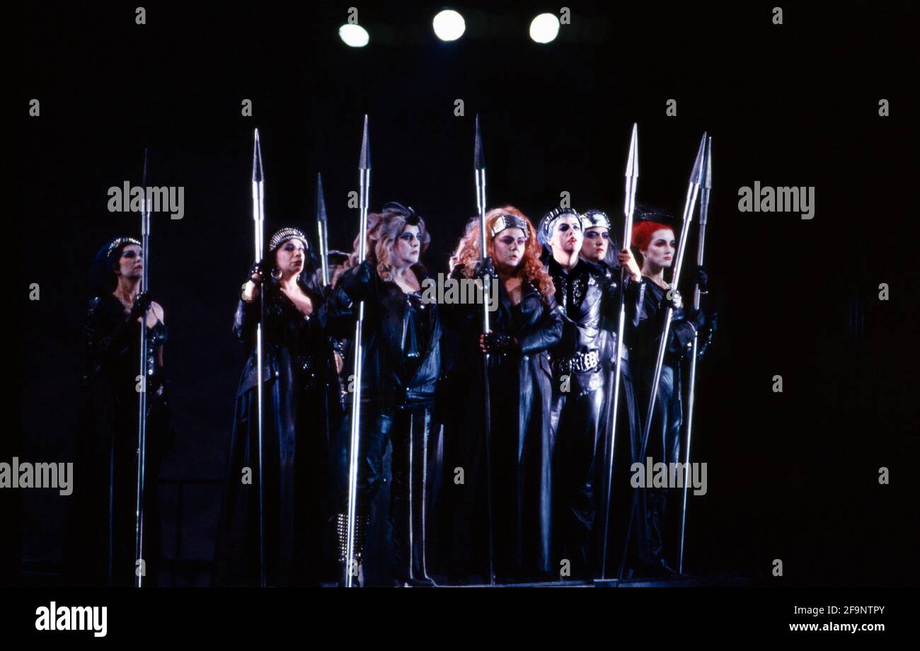 the Valkyrie in DIE WALKURE by Wagner at the The Royal Opera, Covent Garden, London WC2  27/09/1989  conductor: Bernard Haitink  design: Peter Sykora  lighting: John B Read  director: Gotz Friedrich Stock Photo