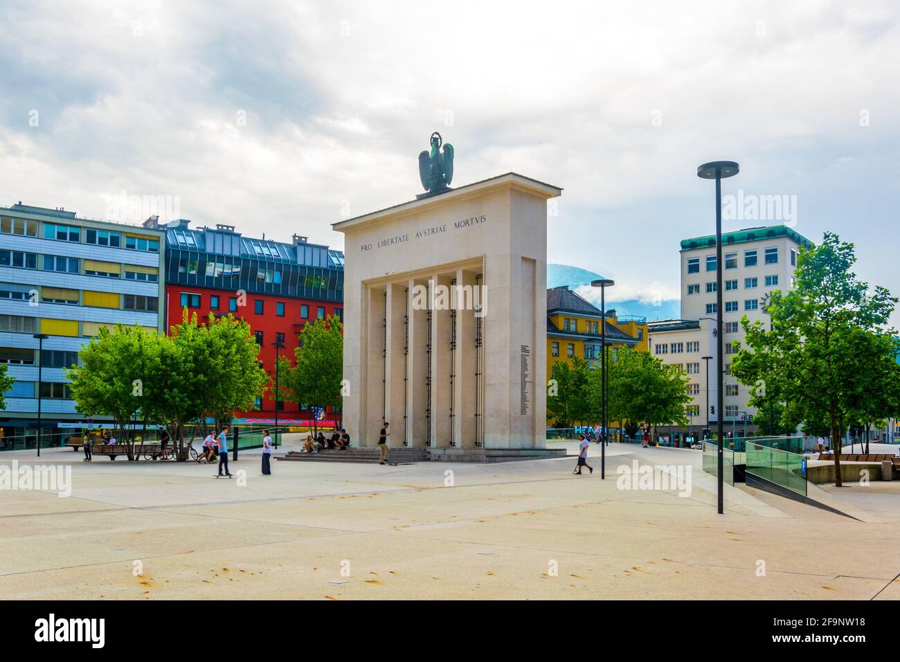 Befreiungsdenkmal - liberation memorial in Innsbruck, Austria. Stock Photo