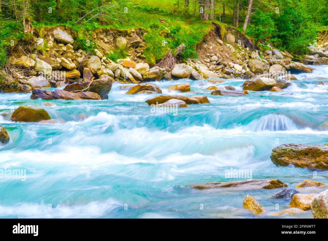 View of the Krimml Waterfall which is the highest waterfall in Austria. Stock Photo