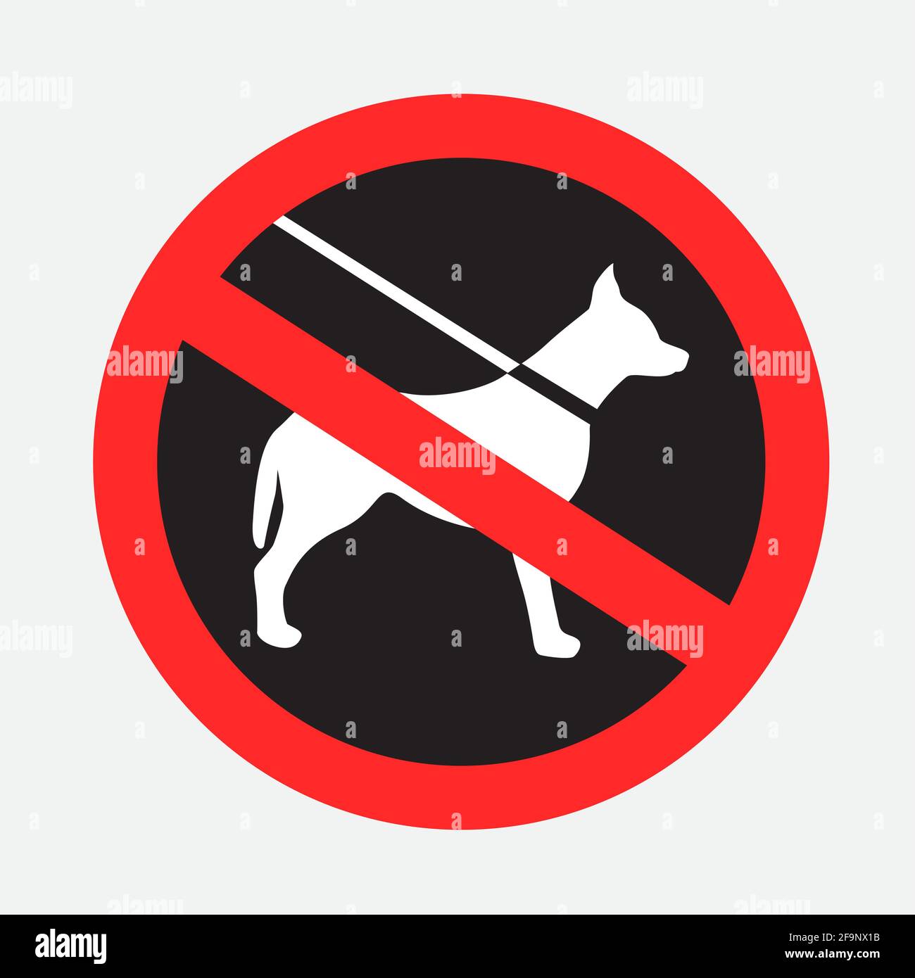 entry with dogs prohibited sign sticker Stock Vector