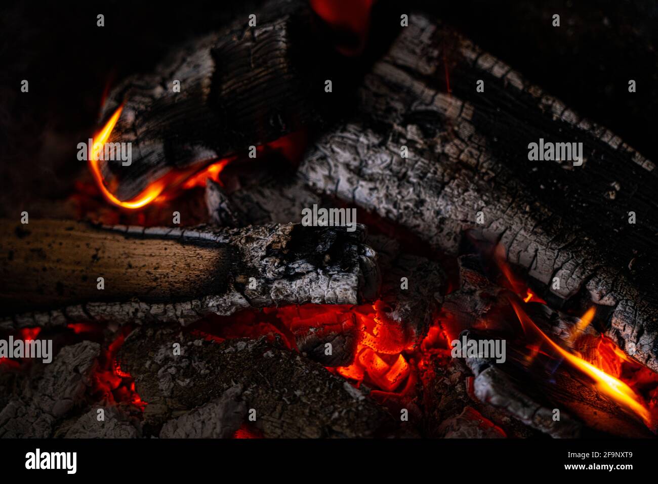 Logs igniting burning in fireplace hi-res stock photography and images ...