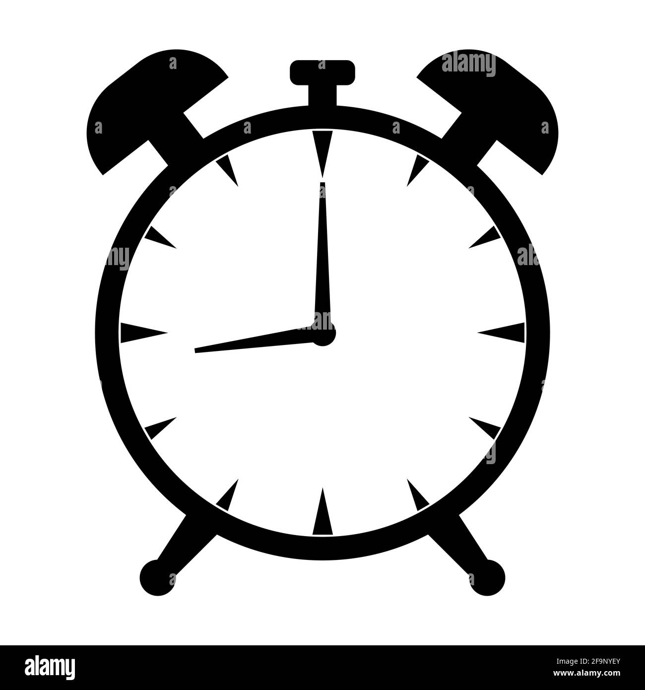 Vector alarm clock icon. Modern flat design style Stock Vector Image