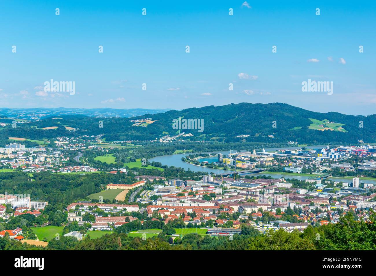 Aerial view of the Austrian city Linz Stock Photo - Alamy