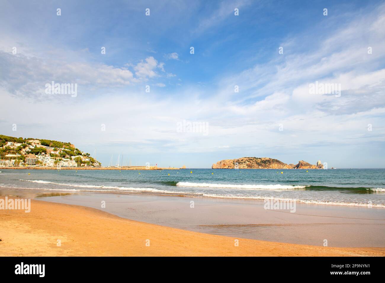 Coast with islands and harbor in Estartit Spain Stock Photo