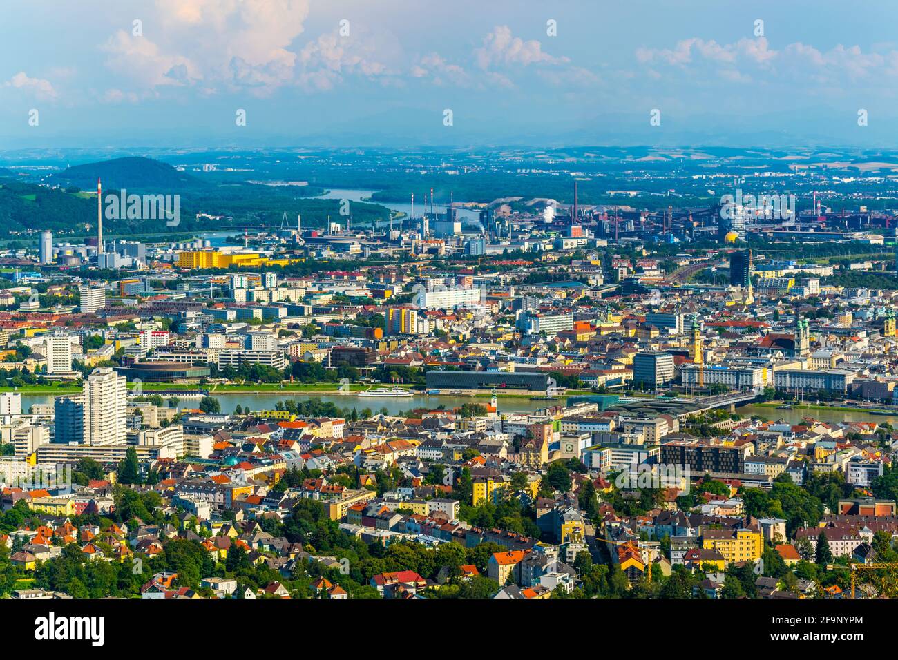 Aerial view of the Austrian city Linz Stock Photo - Alamy