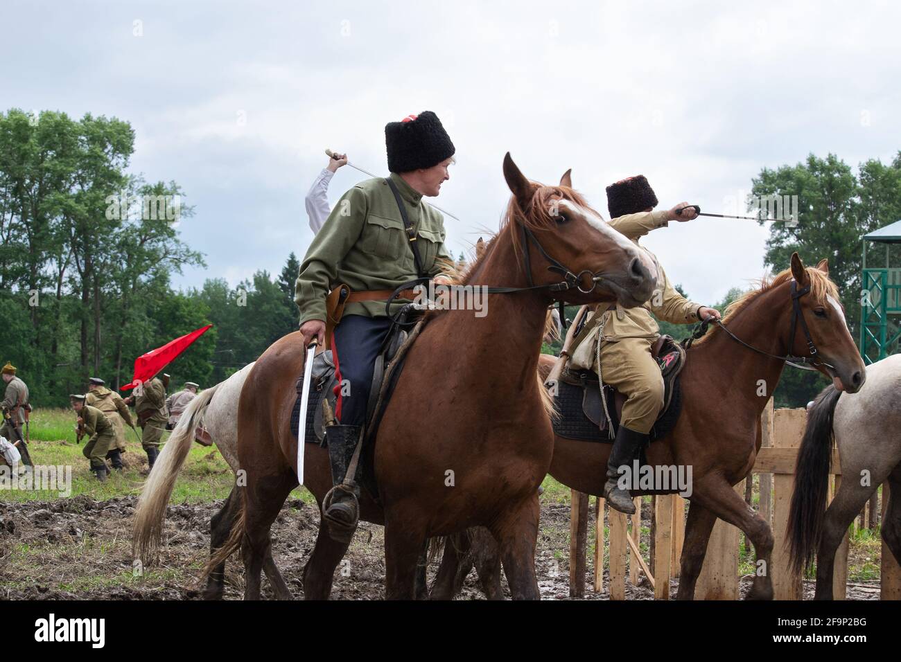 Reconstruction of the events of the Russian Civil War in 1919. Russia, Moscow region, Nelidovo July 15, 2017 Stock Photo