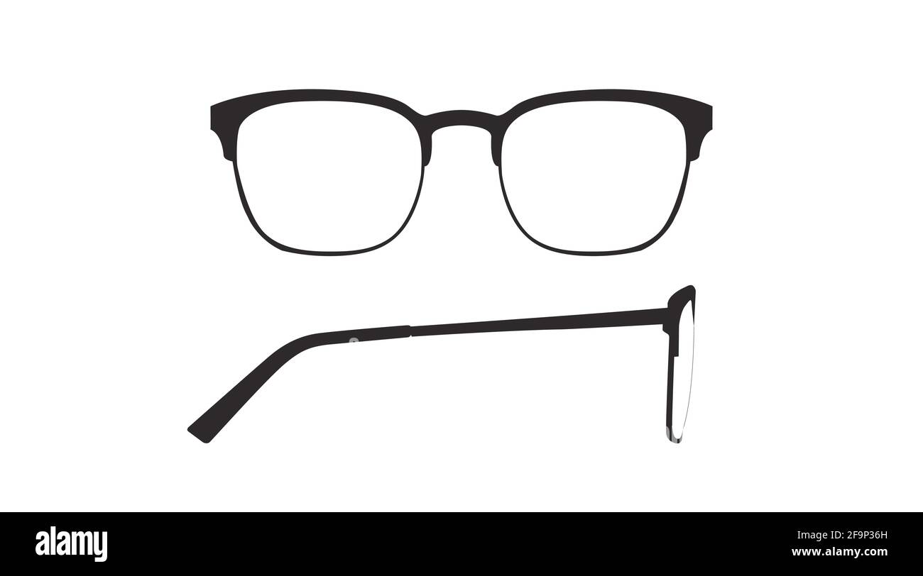 Vector isolated Illustration of a Glasses Frame. Black glasses Frame
