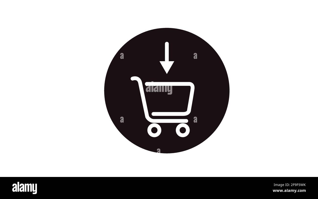 Black and White Shopping Cart Icon. Vector Isolated Illustration of a ...